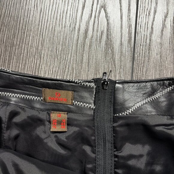 Danier Genuine Leather Blank Skirt Mid 12 Vintage Y2k 34 x 23 Halloween - Picture 4 of 10